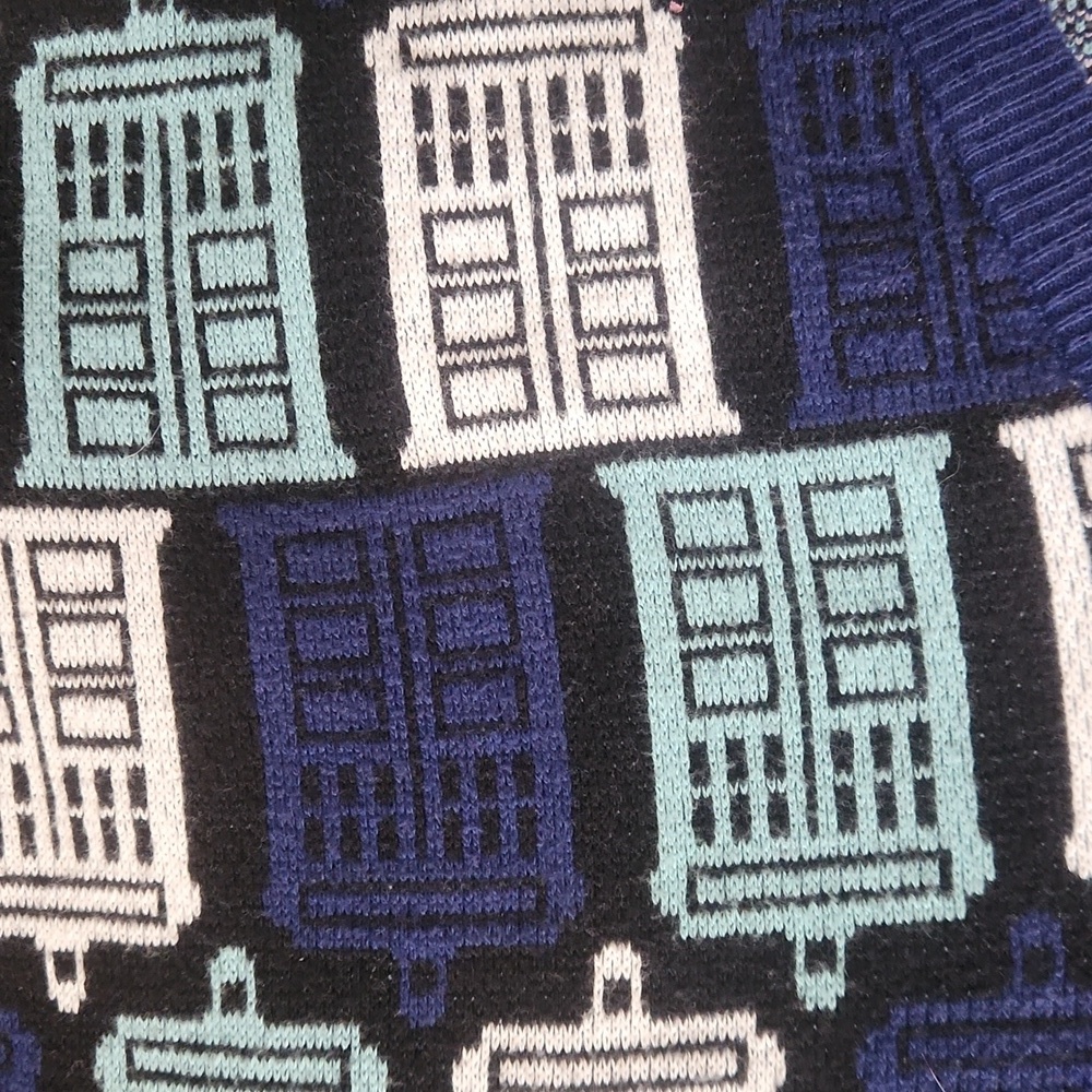 Dr. Who Tardis 1/4 Button Front Cardigan - Picture 2 of 5